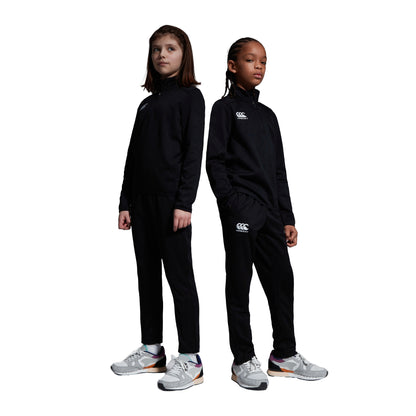 Black - Pack Shot - Canterbury Childrens-Kids Stretch Tapered Jogging Bottoms