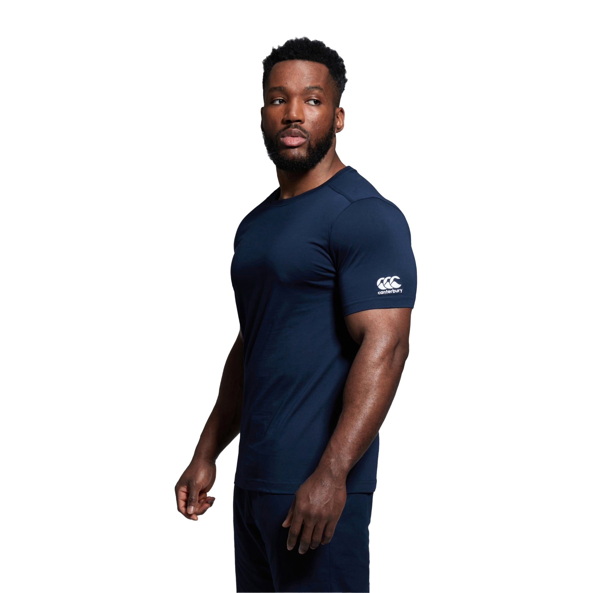 Navy - Side - Canterbury Mens Club Plain T-Shirt