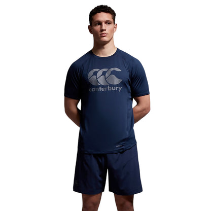 Navy - Side - Canterbury Mens Big Logo Super Light T-Shirt