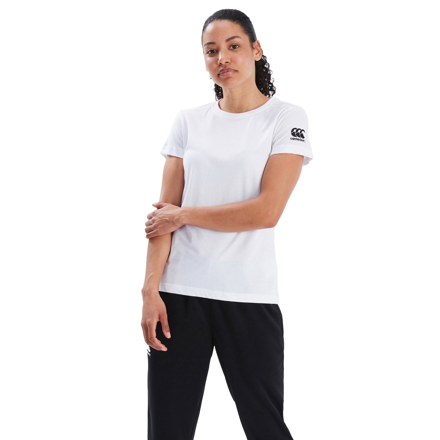 White - Side - Canterbury Womens-Ladies Club Plain T-Shirt