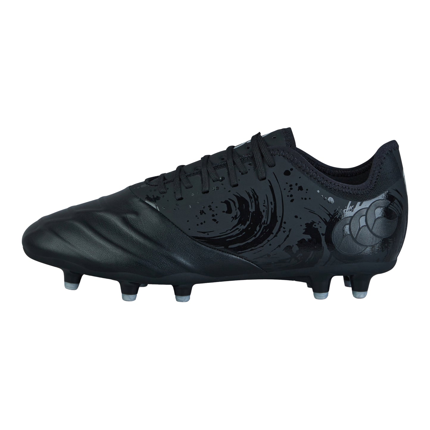 Black-Silver Metallic - Back - Canterbury Mens Phoenix Genesis Pro Leather Firm Ground Boots