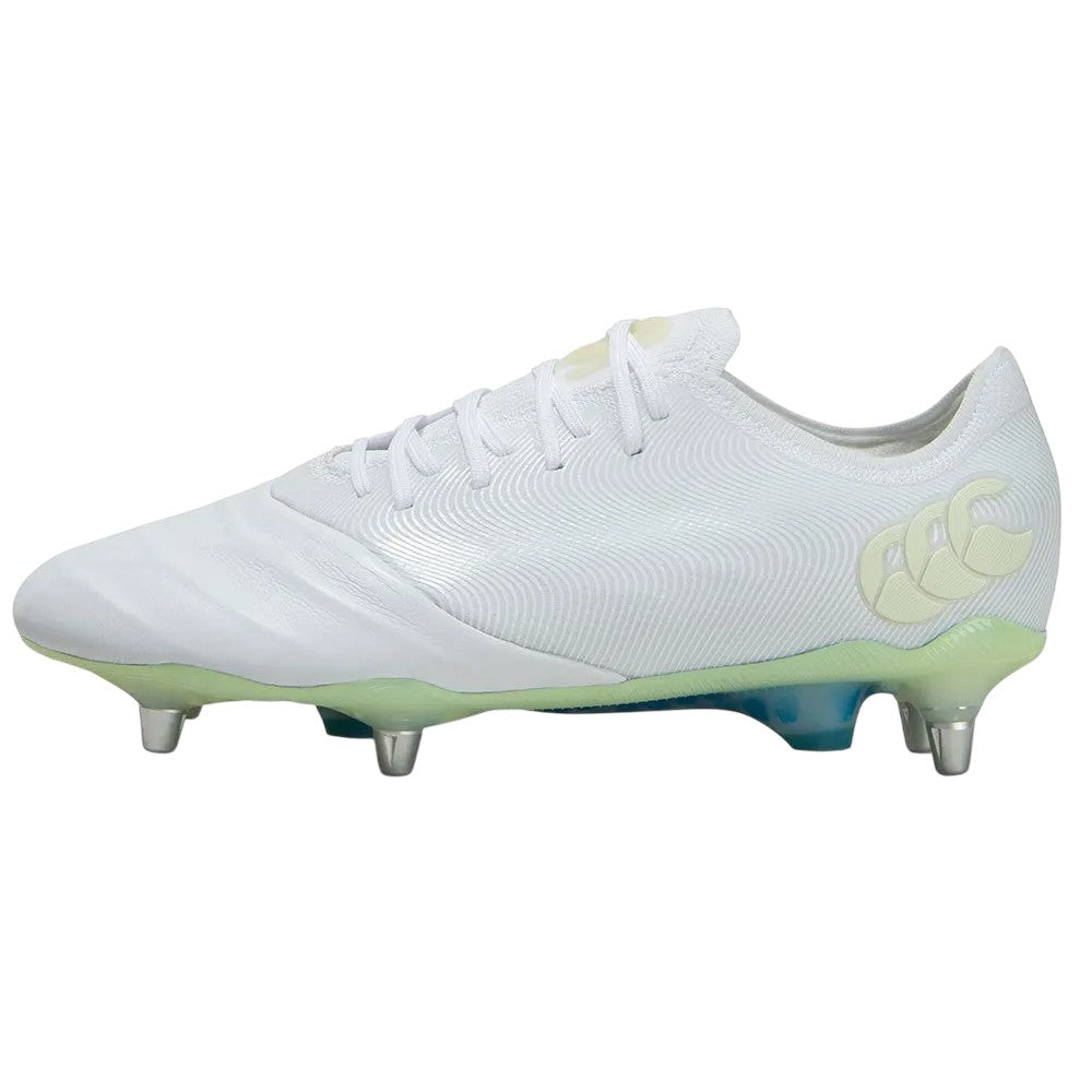 White-Yellow - Side - Canterbury Mens Phoenix Genesis Elite Soft Ground Rugby Boots