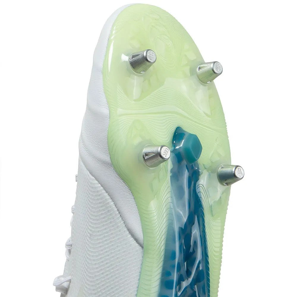 White-Yellow - Close up - Canterbury Mens Phoenix Genesis Elite Soft Ground Rugby Boots