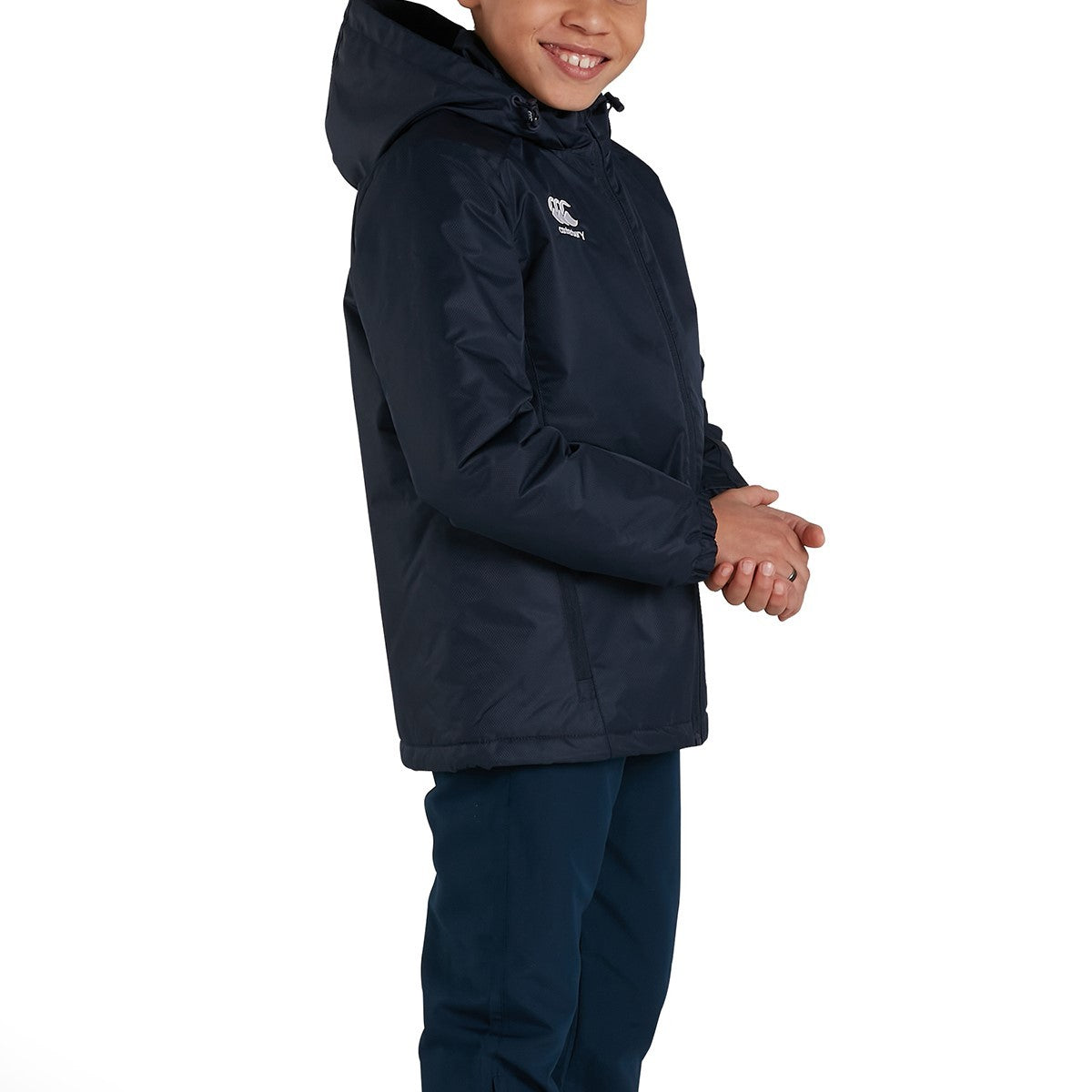 Navy - Side - Canterbury Childrens-Kids Club Vaposhield Stadium Jacket