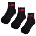 Black-Red - Back - Canterbury Mens Logo Crew Socks