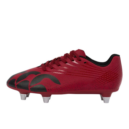 Red Dahlia - Side - Canterbury Childrens-Kids Stampede Ground Break Team Soft Ground Rugby Boots