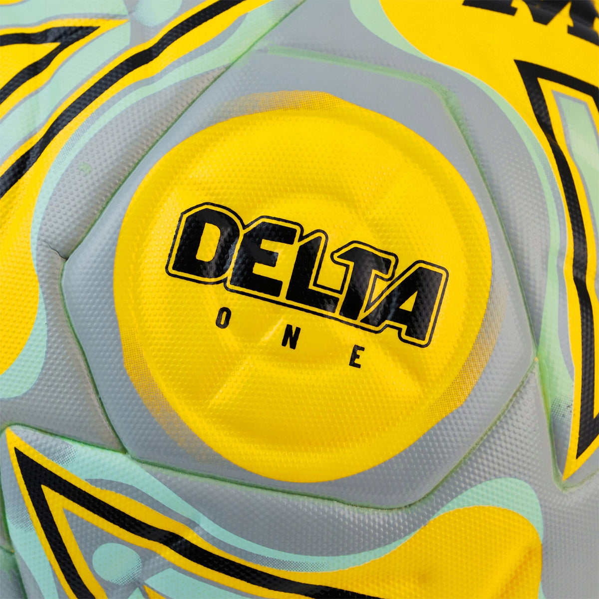 Fluorescent Yellow-Black-Grey - Pack Shot - Mitre Delta One 24 Football