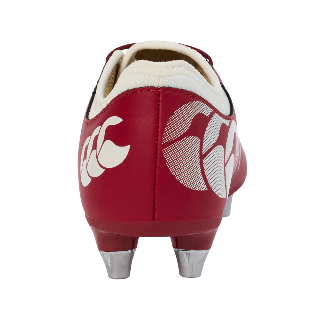 Red Dahlia - Back - Canterbury Childrens-Kids Phoenix 2.0 Leather Soft Ground Rugby Boots