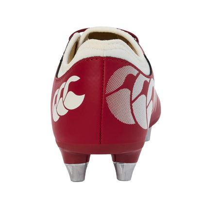 Red Dahlia - Back - Canterbury Childrens-Kids Phoenix 2.0 Leather Soft Ground Rugby Boots
