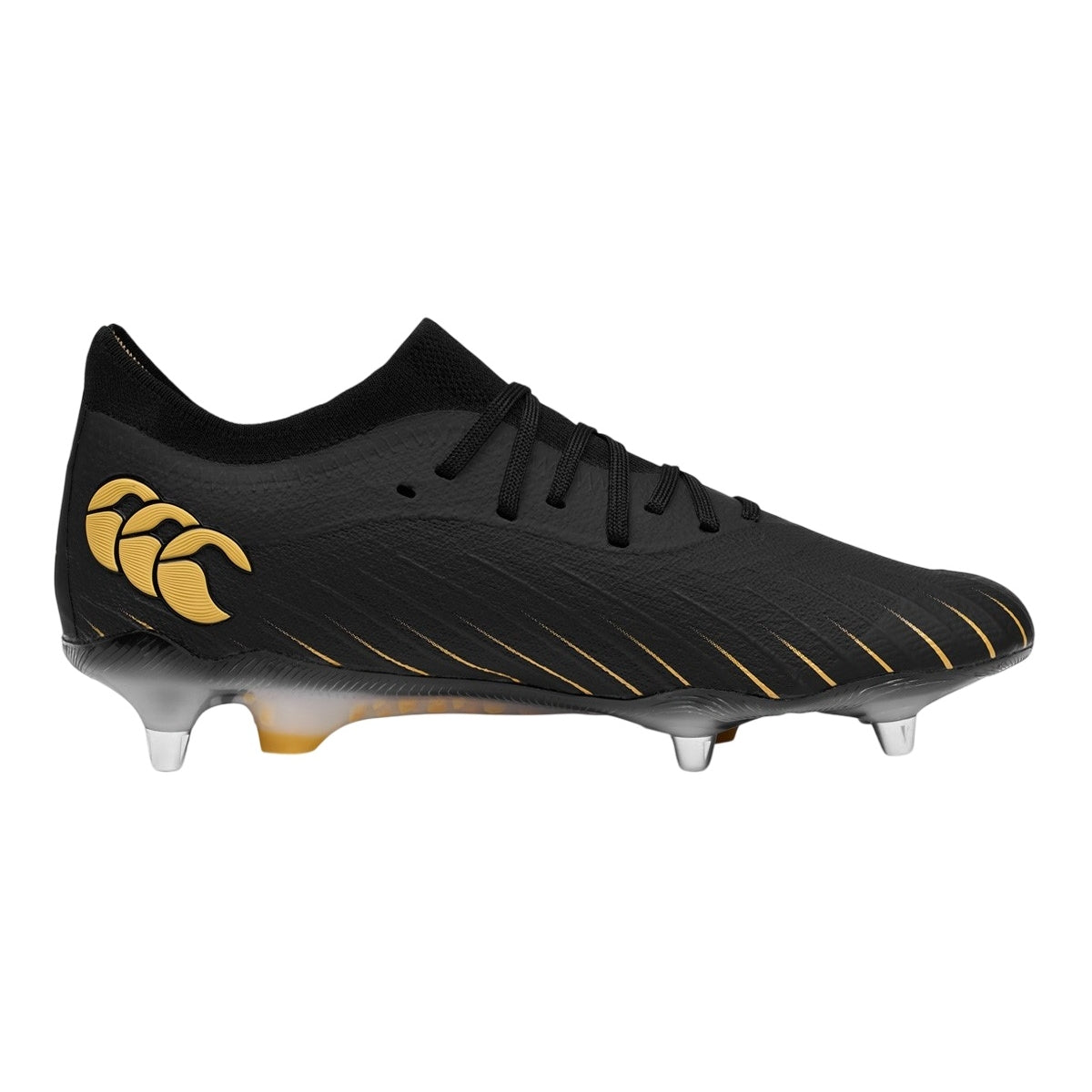 Black - Side - Canterbury Unisex Adult Speed Falcon Elite Firm Ground Rugby Boots