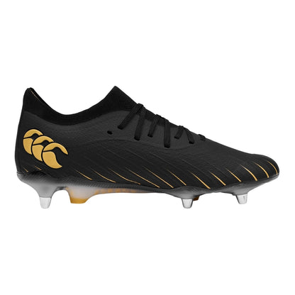 Black - Side - Canterbury Unisex Adult Speed Falcon Elite Firm Ground Rugby Boots