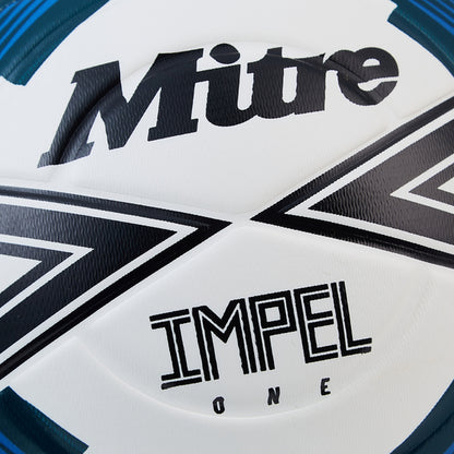 White-Black-Tidal Teal - Side - Mitre Impel One Football