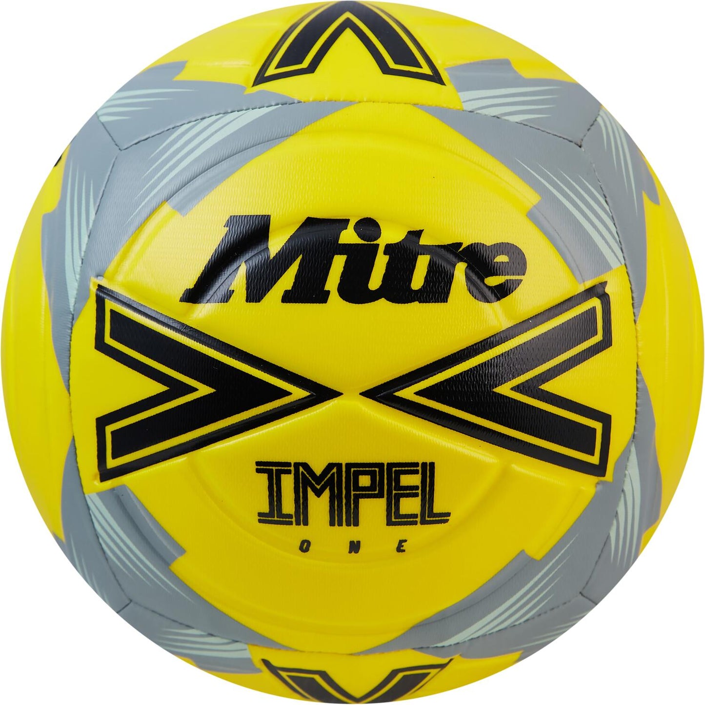 Fluorescent Yellow-Black-Grey - Front - Mitre Impel One Football