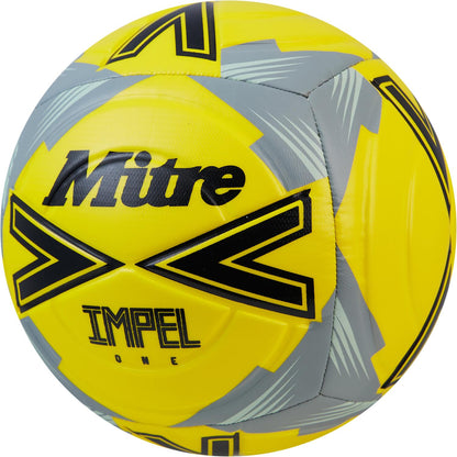 Fluorescent Yellow-Black-Grey - Back - Mitre Impel One Football