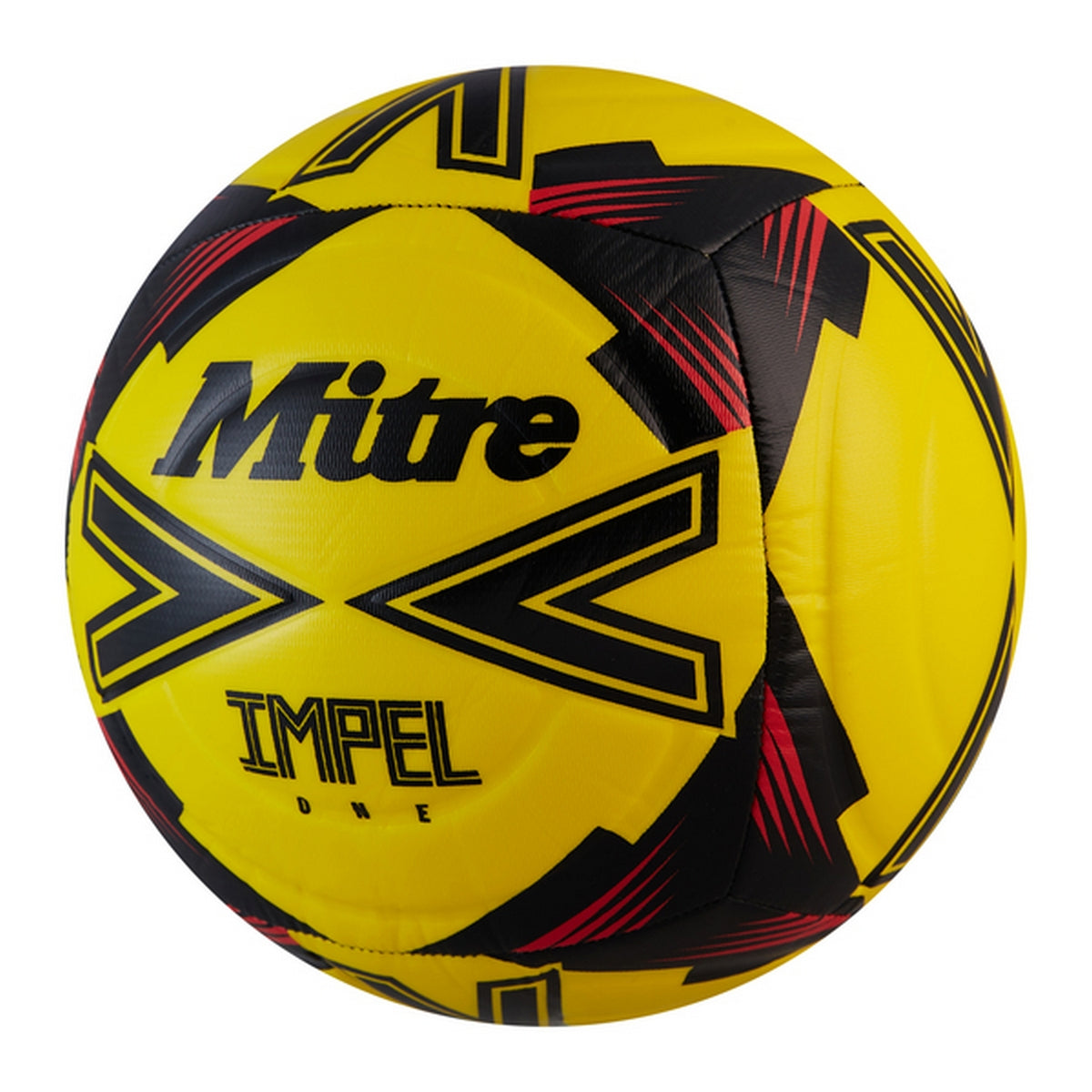Fluorescent Yellow-Black-Red - Back - Mitre Impel One Football