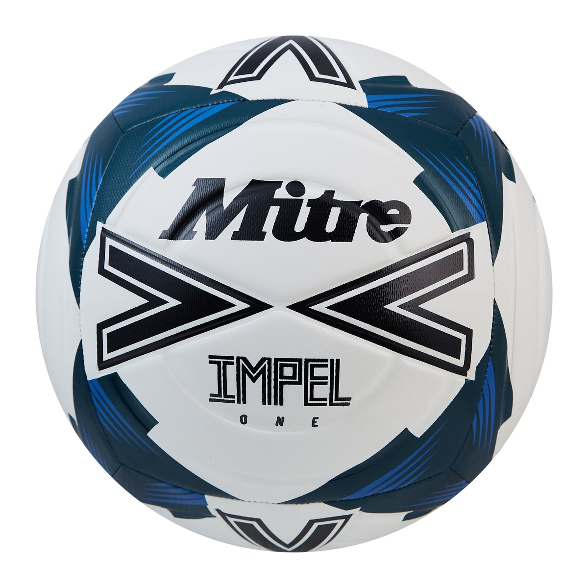 White-Black-Tidal Teal - Front - Mitre Impel One Football