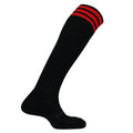 Black-Scarlet - Front - Mitre Mens Mercury 3 Stripes Football Socks