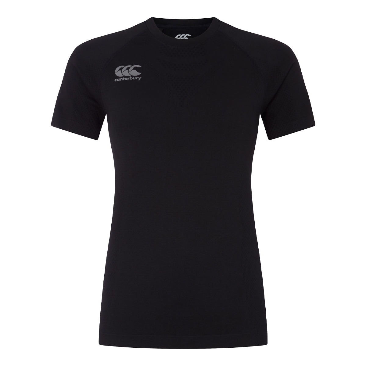 Black-Gunmetal Grey - Front - Canterbury Womens-Ladies Seamless T-Shirt