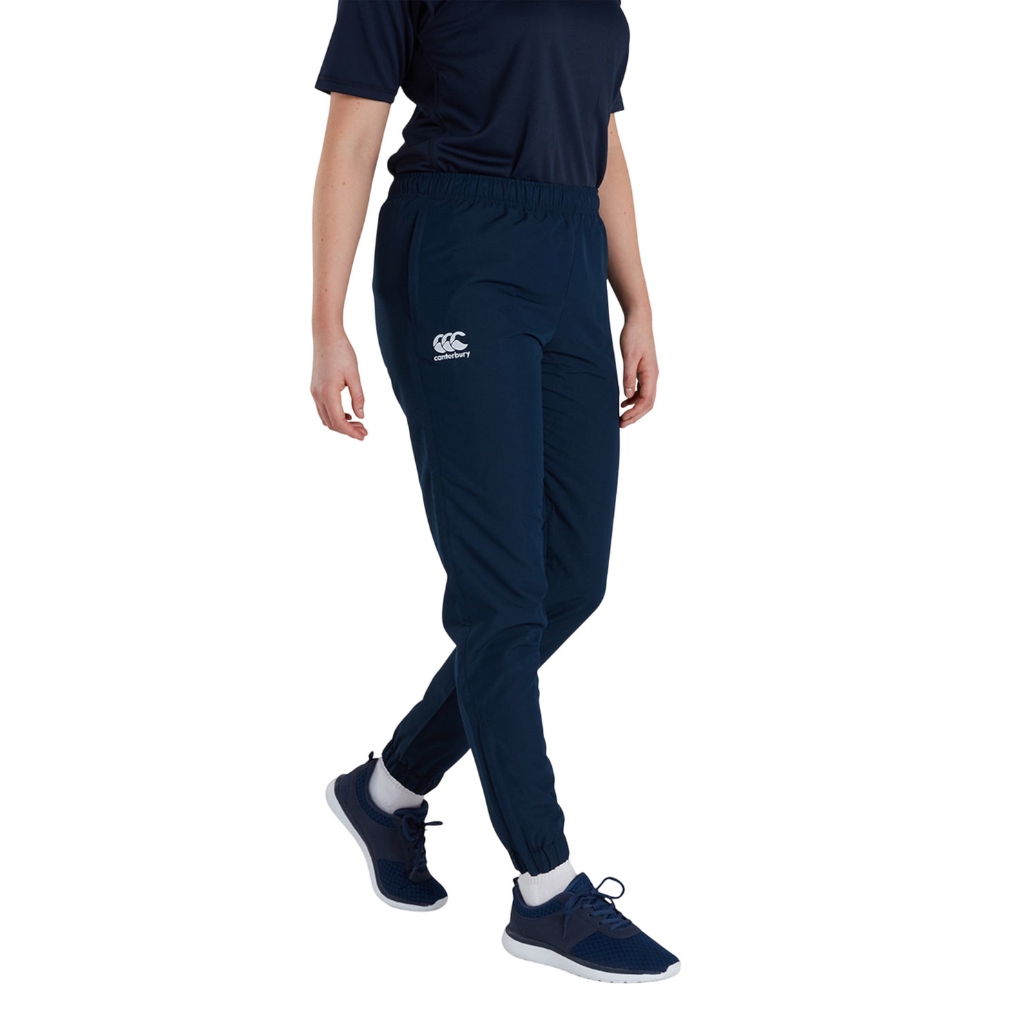 Navy - Lifestyle - Canterbury Womens-Ladies Club Plain Cuffed Tapered Jogging Bottoms