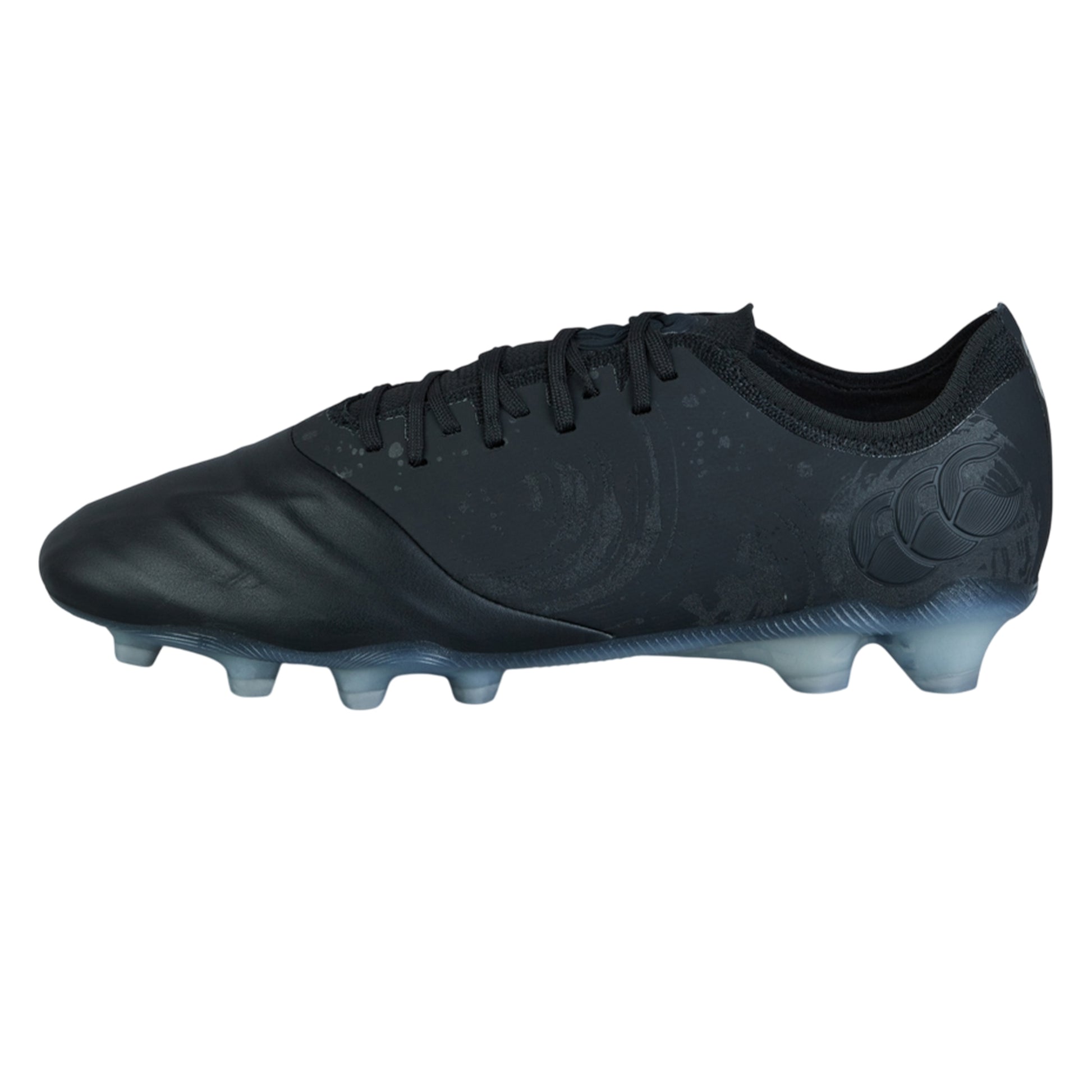 Black-Metallic Silver - Side - Canterbury Unisex Adult Phoenix Genesis Elite Leather Firm Ground Rugby Boots