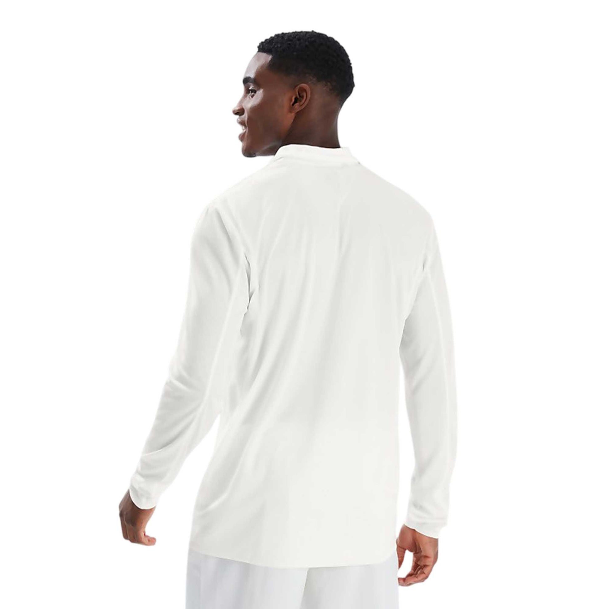 White - Lifestyle - Canterbury Mens Regular Long-Sleeved Cricket Polo Shirt