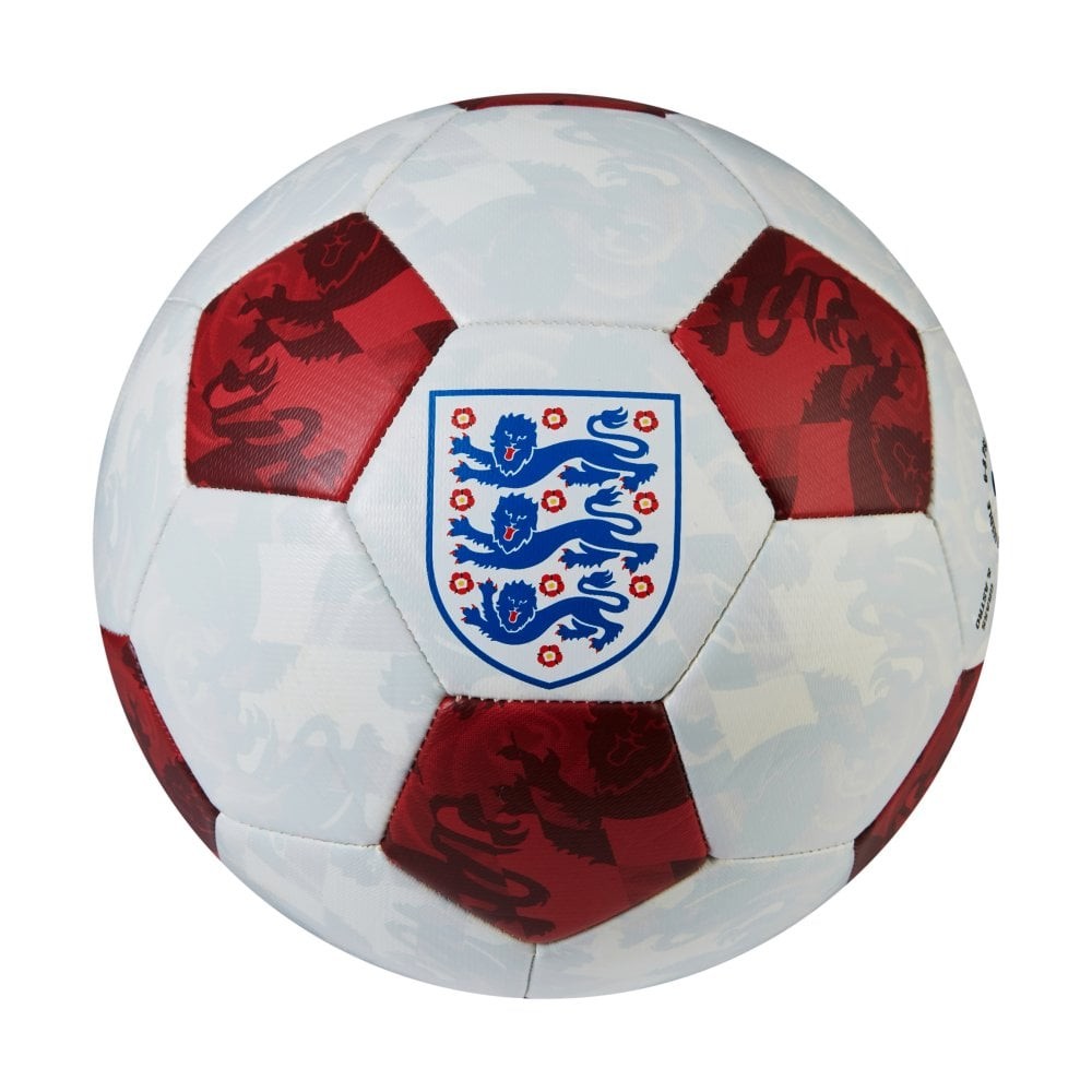 White-Red - Front - Mitre England Training Football