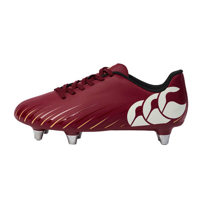 Red Dahlia - Back - Canterbury Childrens-Kids Speed Falcon Soft Ground Rugby Boots
