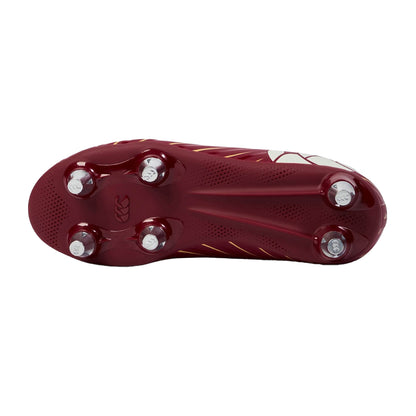 Red Dahlia - Pack Shot - Canterbury Childrens-Kids Speed Falcon Soft Ground Rugby Boots