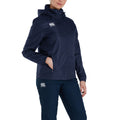 Navy - Side - Canterbury Womens-Ladies Club Vaposhield Full Zip Waterproof Jacket