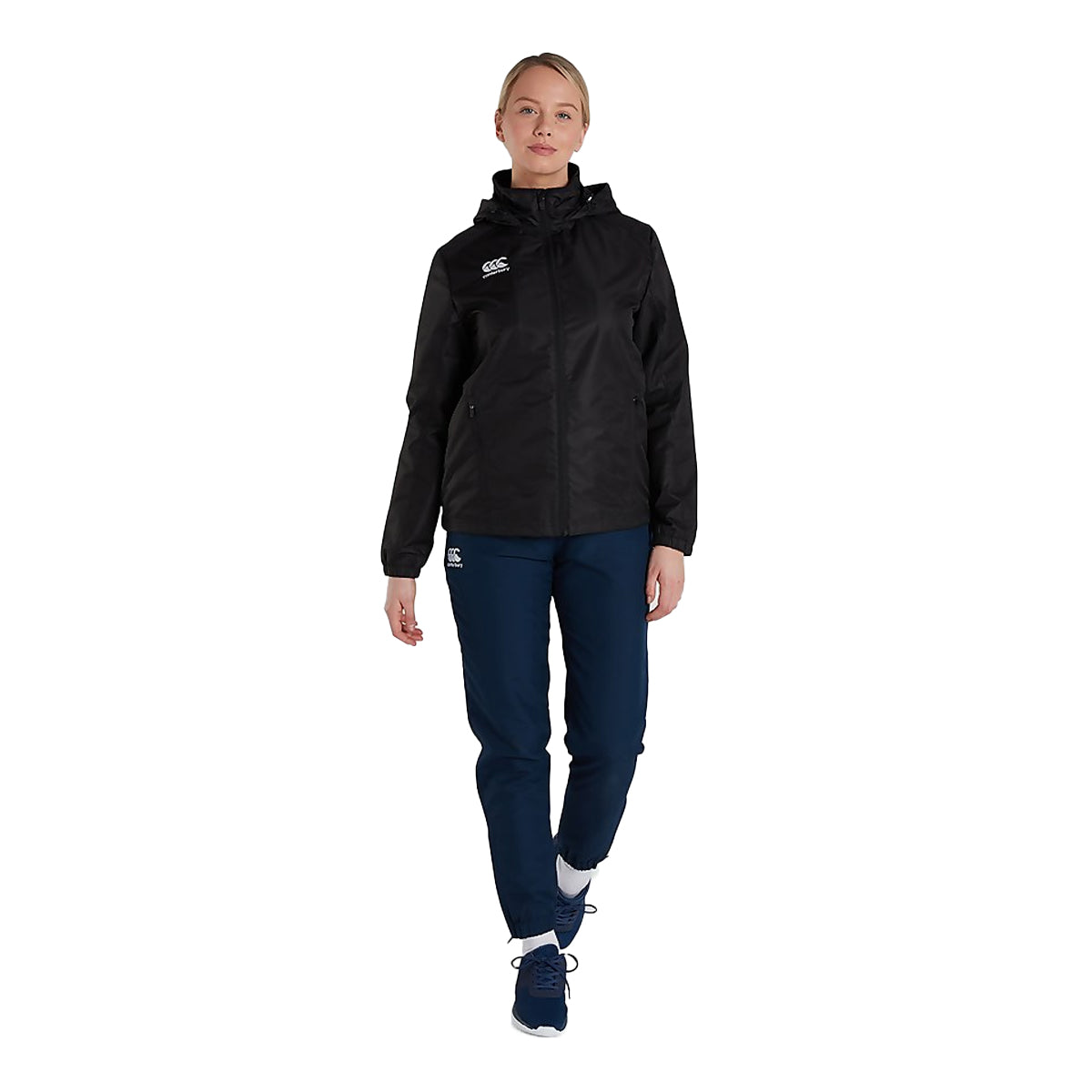 Black - Lifestyle - Canterbury Womens-Ladies Club Vaposhield Full Zip Waterproof Jacket