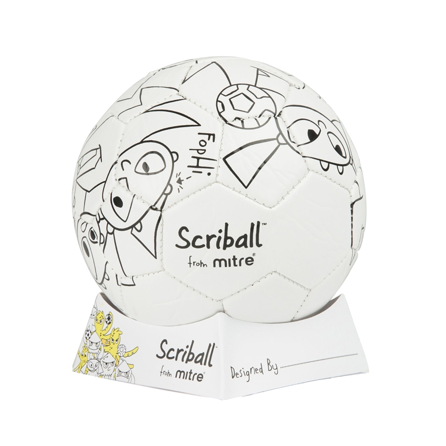 White-Black - Side - Mitre Scriball Fophi Mini Football