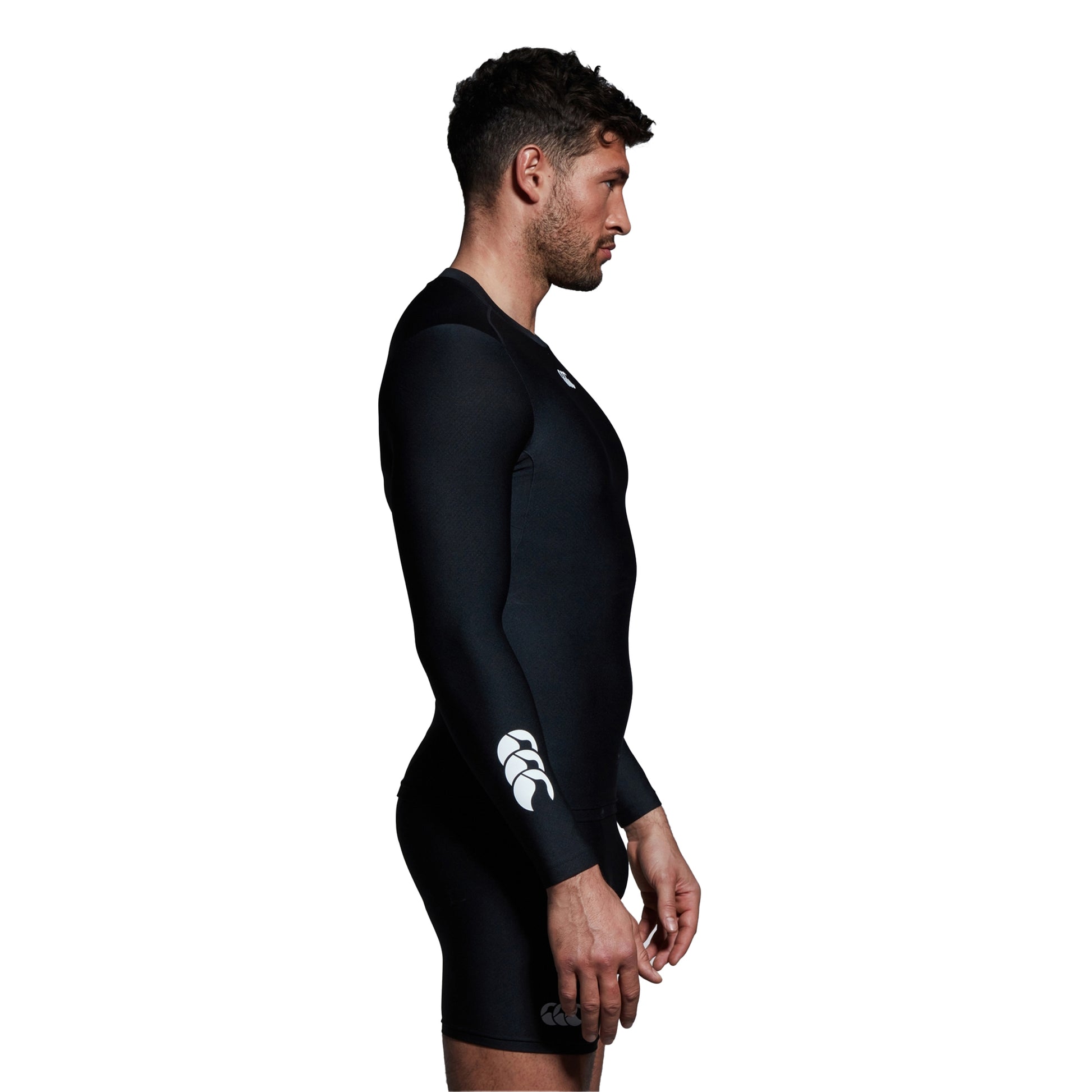 Black - Side - Canterbury Mens Thermoreg Long-Sleeved Base Layer Top