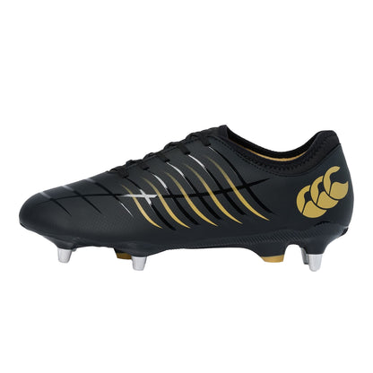 Black - Side - Canterbury Unisex Adult Phoenix 2.0 Team Leather Soft Ground Rugby Boots