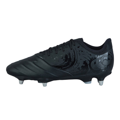 Black-Silver Metallic - Back - Canterbury Unisex Adult Phoenix Genesis Pro Leather Firm Ground Boots
