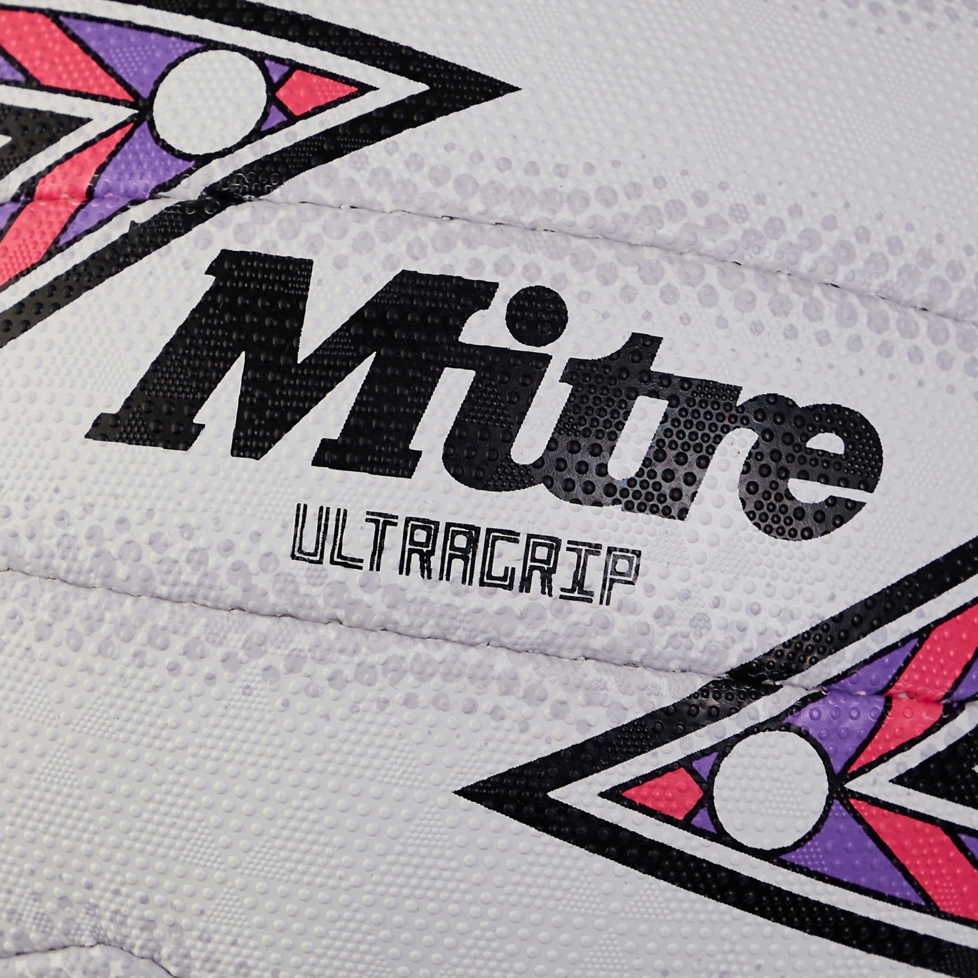 White-Black-Purple - Back - Mitre Ultragrip Netball