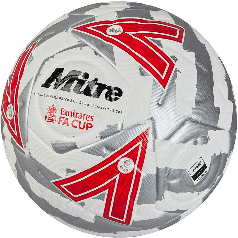 White-Silver-Red - Side - Mitre Emirates Fa Cup 2425 Match Football