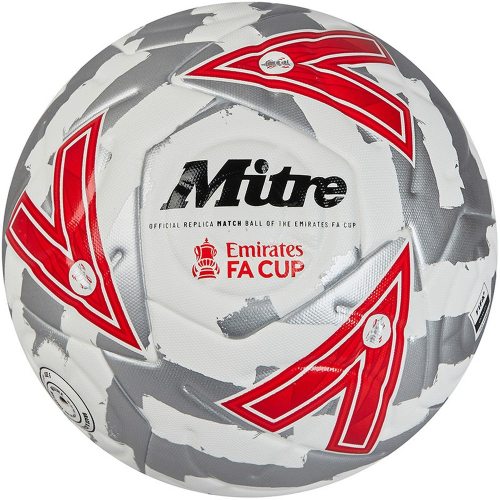 White-Silver-Red - Front - Mitre Emirates Fa Cup 2425 Match Football
