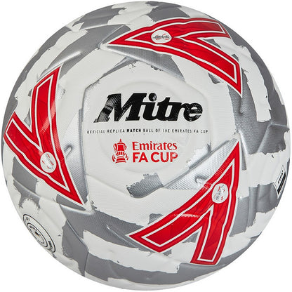 White-Silver-Red - Front - Mitre Emirates Fa Cup 2425 Match Football
