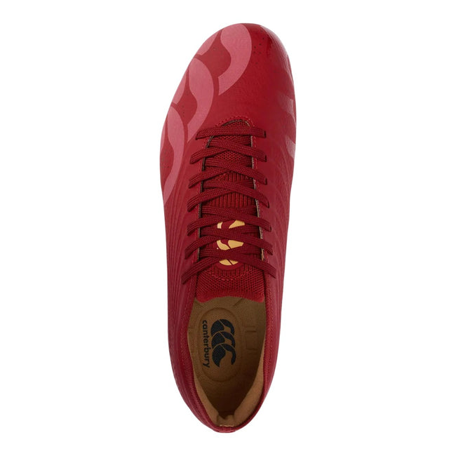 Red Dahlia - Pack Shot - Canterbury Unisex Adult Groundbreak Elite Stamped Soft Ground Rugby Boots