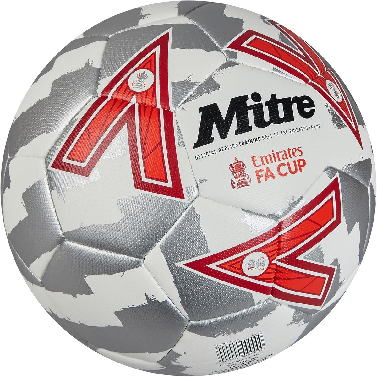 White-Silver-Red - Side - Mitre Emirates FA Cup Football