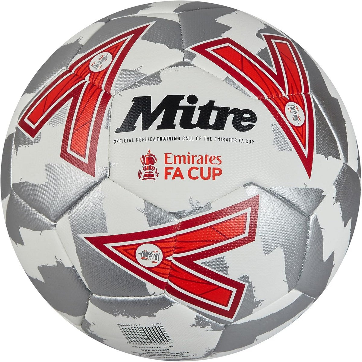 White-Silver-Red - Front - Mitre Emirates FA Cup Football
