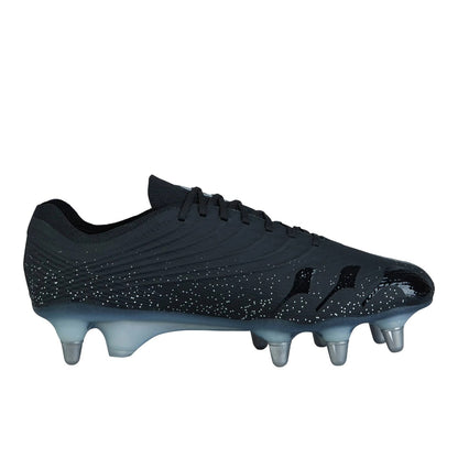 Black-Silver - Front - Canterbury Unisex Adult Stampede Groundbreak Elite Soft Ground Rugby Boots