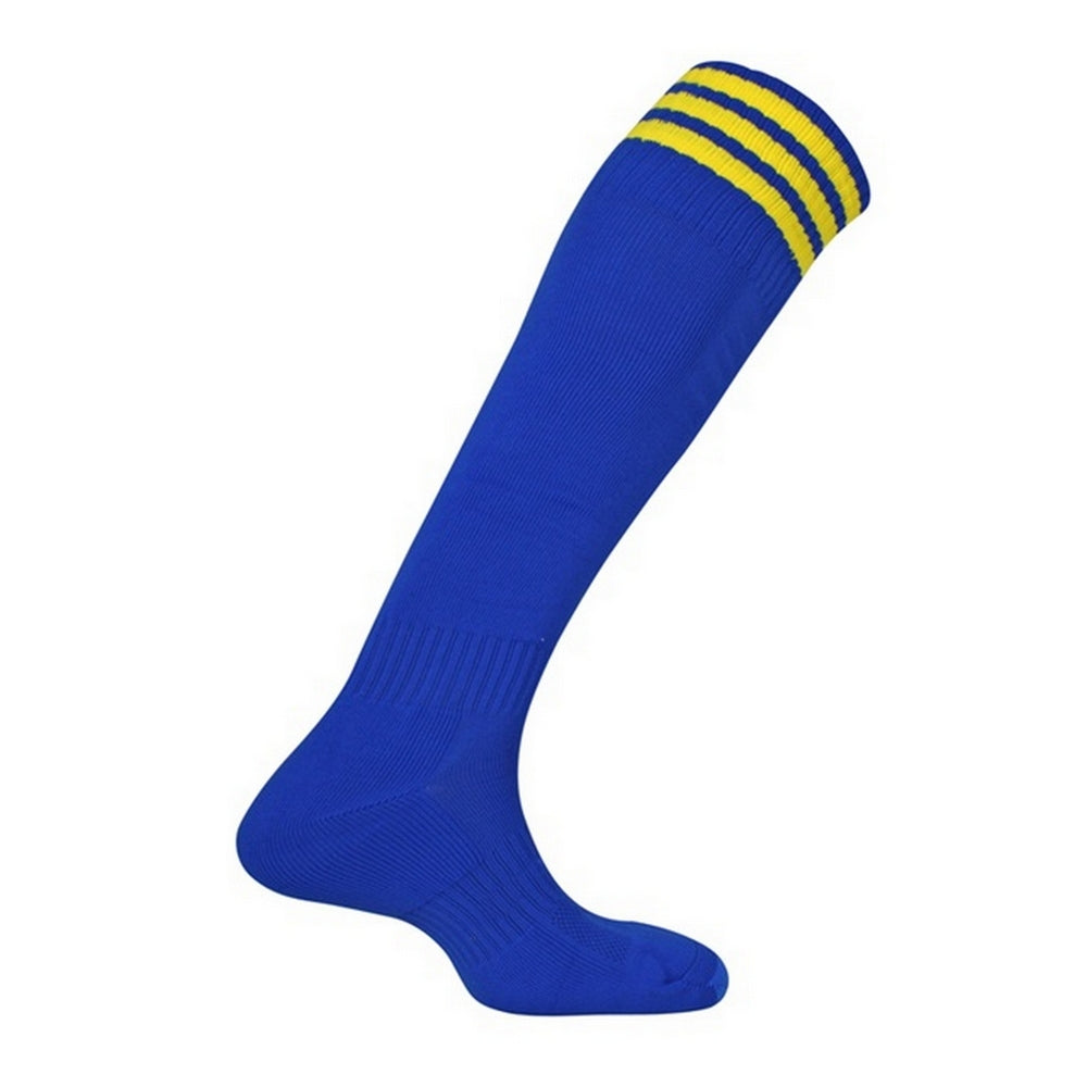 Royal Blue-Yellow - Front - Mitre Childrens-Kids Mercury 3 Stripes Socks