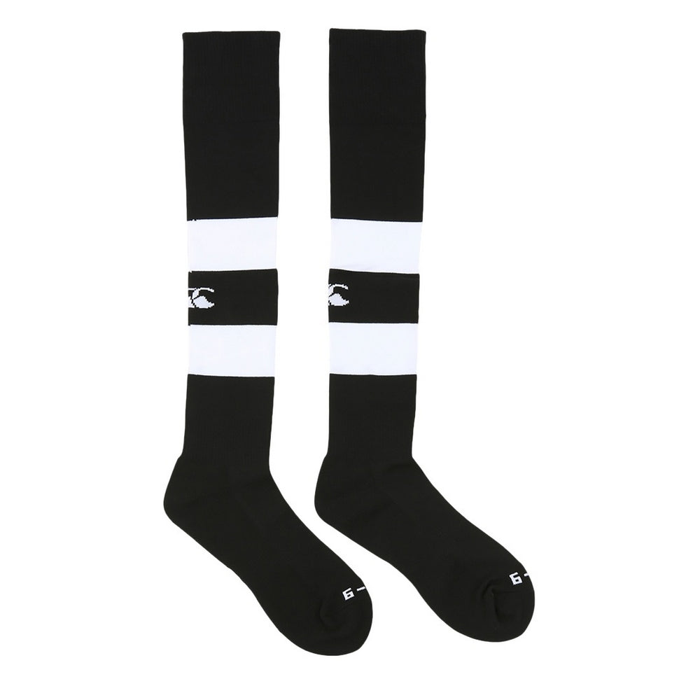 Black - Front - Canterbury Childrens-Kids Club Hooped Socks