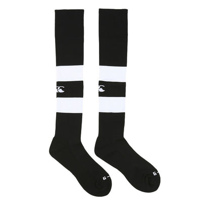 Black - Front - Canterbury Childrens-Kids Club Hooped Socks