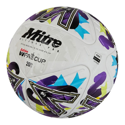White-Electric Violet-Vibrant Lime - Side - Mitre Adobe Ultimax Pro 24-25 Women´s FA Cup Football