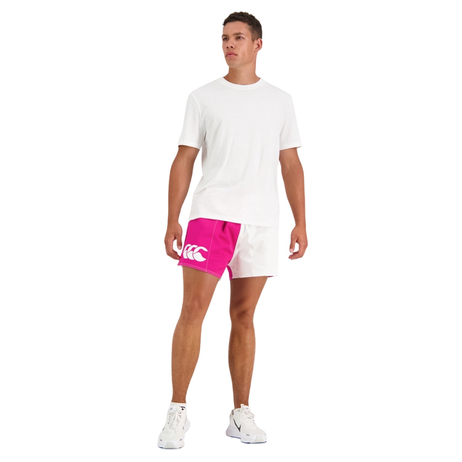Fuchsia - Side - Canterbury Mens Harlequin Cotton Twill Shorts