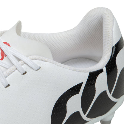 White-Black-Red - Close up - Canterbury Unisex Adult Speed Raze Soft Ground Rugby Boots