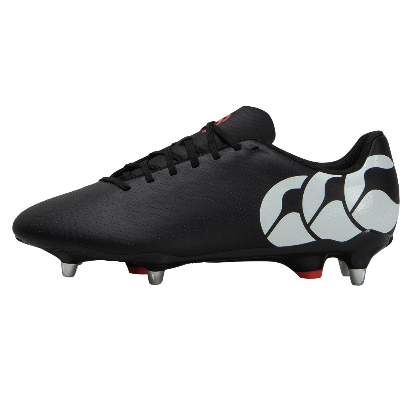 Black-White - Side - Canterbury Unisex Adult Speed Raze Soft Ground Rugby Boots