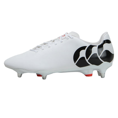 White-Black-Red - Front - Canterbury Unisex Adult Speed Raze Soft Ground Rugby Boots